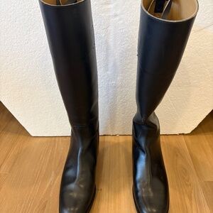 Vintage Marlborough Women's Black Leather Equestrian Tall Boots; Size: 7B